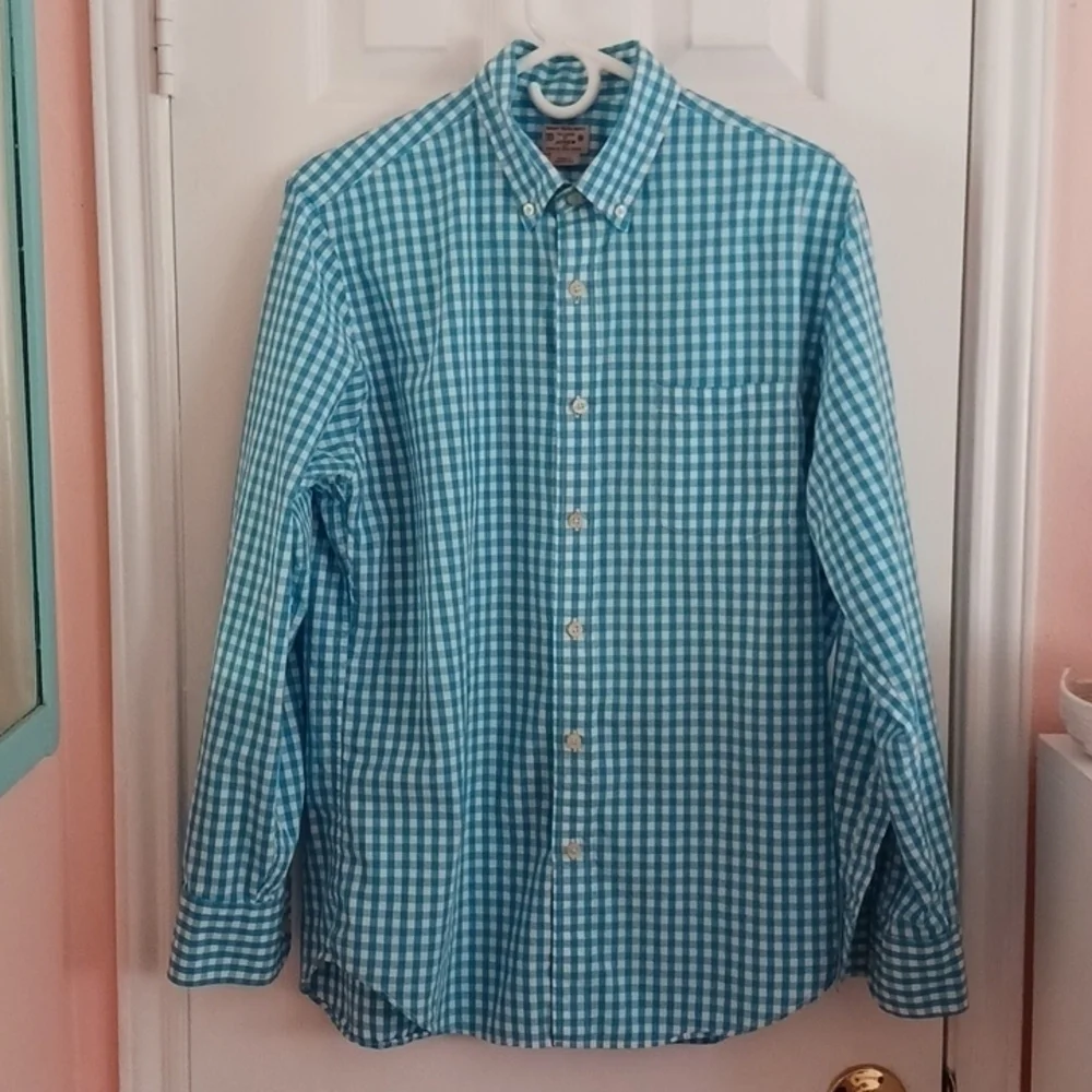 J. CREW BLUE AND WHITE CHECKED SHIRT